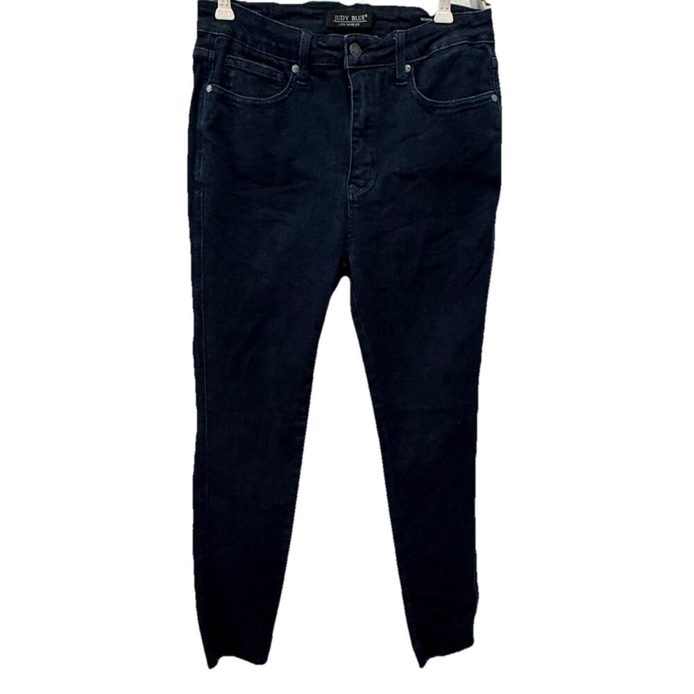 Judy Blue Women’s Skinny Fit Stretch Jeans Size 11/30 Dark Wash Raw Hem